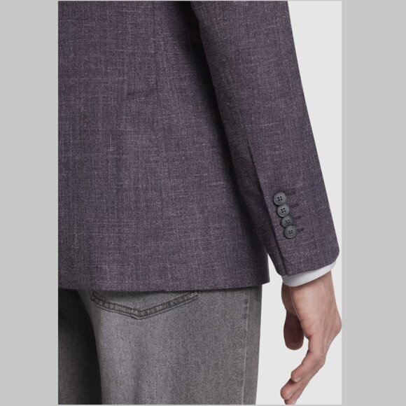 NEW 38R Joseph Abboud DARK PURPLE Modern Fit Wool Blend Sport Coat Blazer - Picture 3 of 4